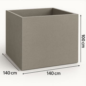 Jardinière en béton BetonBox 140x140x100 cm