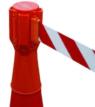 Tête d'enrouleur à sangle pour cône 5 m - rouge et blanc
