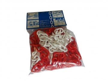 Kit chaîne de signalisation 6 mm blanc/rouge 5 m + 2 raccordements