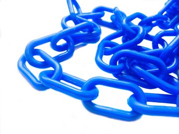 Chaîne en plastique 6 mm bleue - Sachet de 25 m