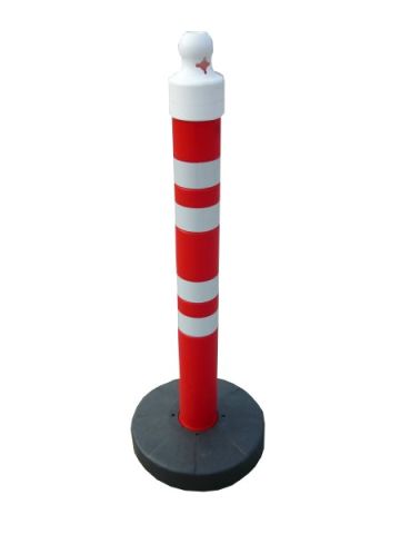 Poteau d'avertissement 120 cm Ø 11 cm - Embase plastique 4,5 kg