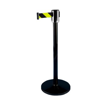 Poteau à sangle noir 4,5 m jaune et noir