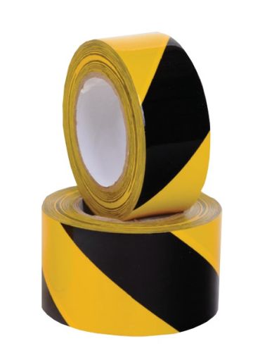 Ruban de signalisation jaune et noir 500 m x 80 mm