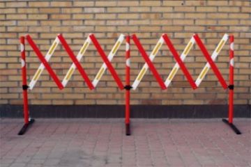 Barrière extensible en plastique 3 m rouge et blanc avec réflecteurs R1