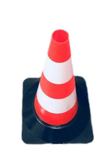 Cône de signalisation 50 cm PE base noire 0,64 kg