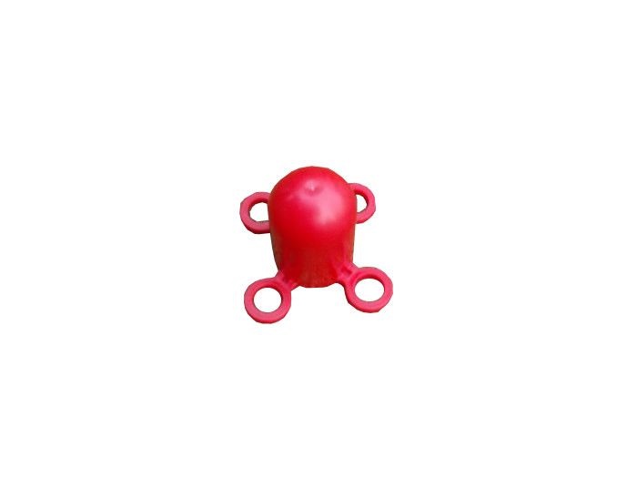 Poteau à chaîne 110 cm rouge et blanc - Embase caoutchouc