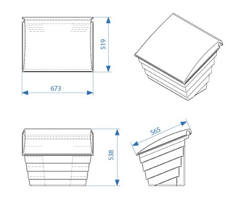 Conteneur à sable et sel 70 L (100 kg) jaune - Bac de salage