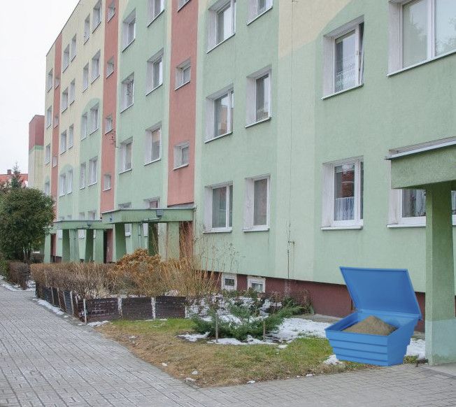 Bac à sel et sable 150 L (215 kg) bleu