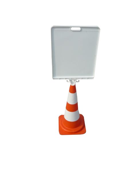 Plaque de signalisation rectangulaire pour cône et poteau 390x280 mm