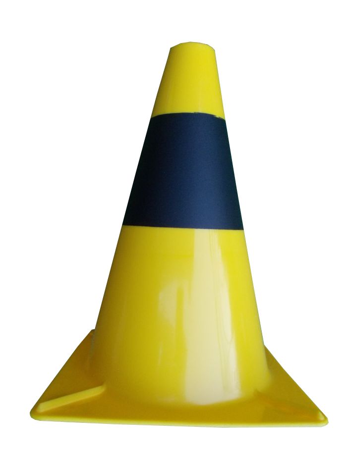 Cône de signalisation 30 cm PE jaune/noir 0,3 kg