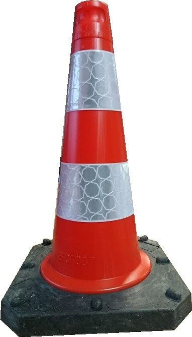 Cône de signalisation 50 cm PE/REC - Réfléchissant R1