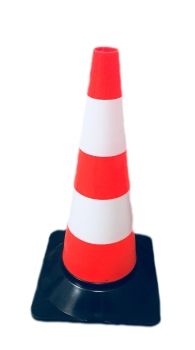 Cône de signalisation 50 cm PE base noire 0,64 kg