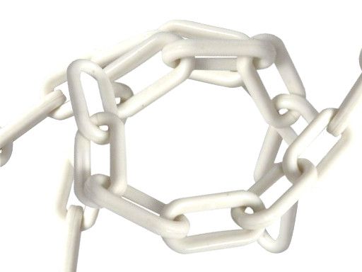 Chaîne de signalisation en plastique 6 mm blanche - 25 m