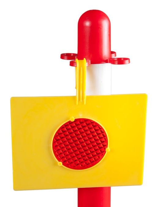 Poteau à chaîne 90 cm jaune et noir - À planter