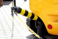 Poteau flexible autorelevable 750 mm vert - Bandes blanches