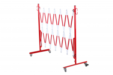 Scherengitter-3,6-m-Rot-Weiß-Rollenfüßen-2