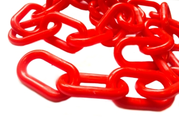 Plastic chain 8 mm red