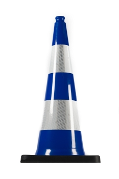 Traffic cone 75 cm PVC / REC blue - reflective