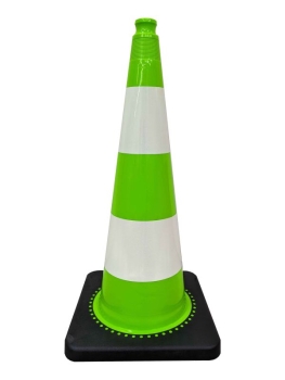 Traffic cone 75 cm PVC / REC green - reflective