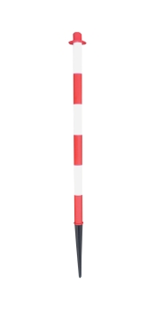 Kettenpfosten-900-mm-Einschlagspitze-Weiß-Rot