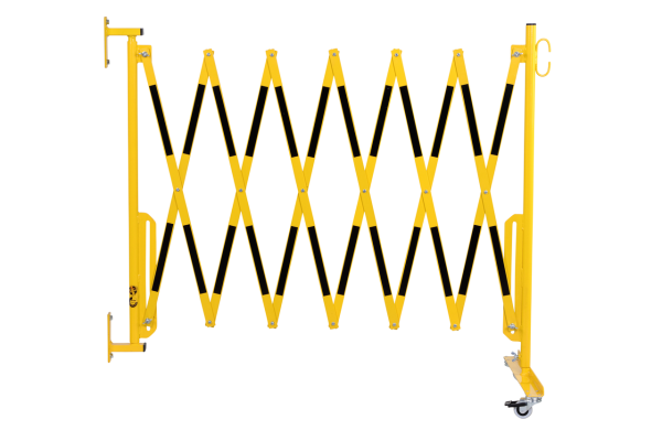safety-gate-black-yellow-3,6-m-roller-feet-wall-mounting