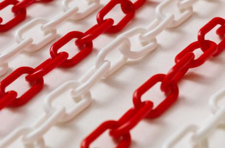 Catena di segnalazione in plastica 25 m bianco rossa 5,5 mm