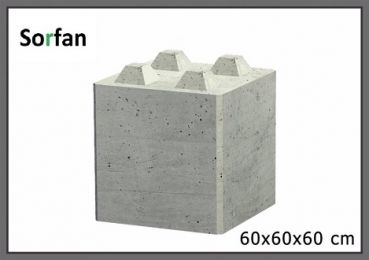 Blocco in calcestruzzo tipo Lego BetonBlok 60x60x60 cm