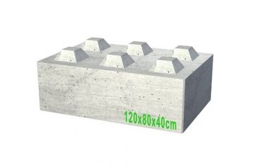 Blocco in cemento tipo Lego BetonBlok 120x40x80 cm