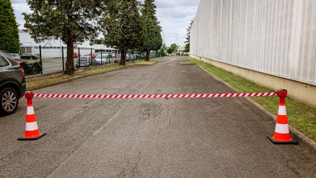 Nastro delimitatore per coni 5 m bianco/rosso