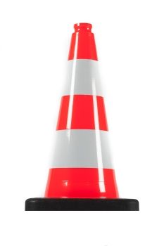 Cono da cantiere 500 mm in PVC con base pesante - Rifrangente R1