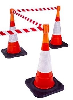 Nastro delimitatore per coni stradali 3,6 m, bianco/rosso