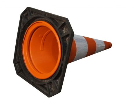 Cono stradale 750 mm in HD-PE, rifrangente