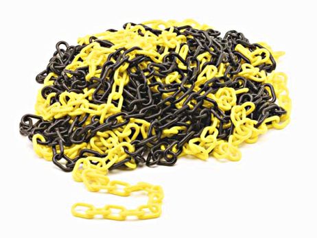Catena di sicurezza in plastica 6 mm giallo/nera 25 m