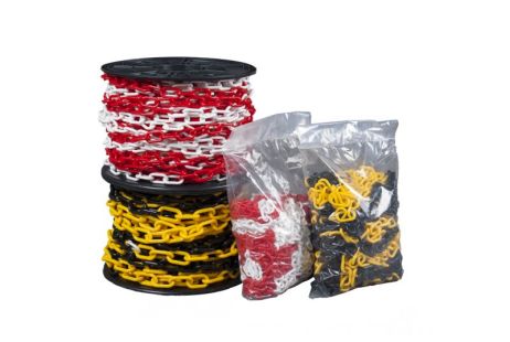 Catena di segnalazione in plastica 25 m bianco rossa 5,5 mm