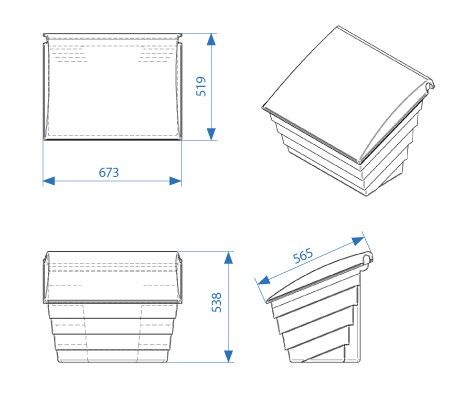 Contenitore per sabbia e sale 70L blu M