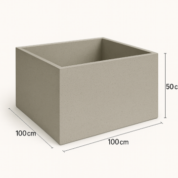 Fioriera in cemento architettonico BetonBox 100x100x50 cm