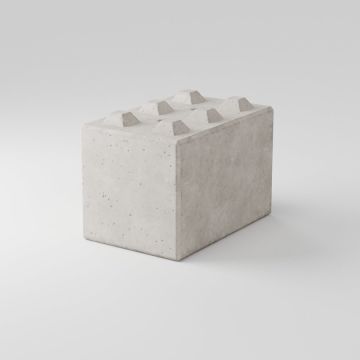 Blocco in calcestruzzo ad incastro con bugne 120x80x80 cm