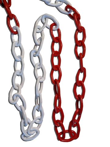 Catena di plastica per delimitazione 5,5 mm bianco-rossa