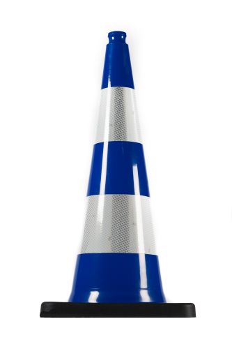 Cono stradale 750 mm PVC riciclato blu riflettente R1