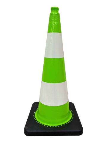 Cono stradale 750 mm PVC riciclato verde riflettente R1
