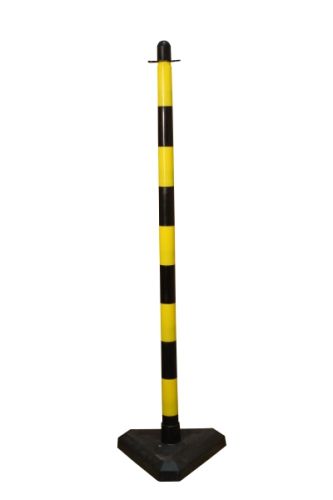 Colonnina per catena 1100 mm con base in cemento, Giallo/Nero