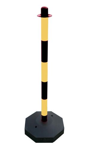 Palo per catena 900 mm con base - Giallo/Nero