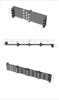 Blocco in calcestruzzo ad incastro 180x60x60 cm piatto