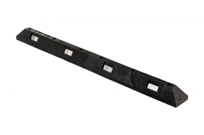 Fermaruota per parcheggio PVC 1750x145x120 mm nero giallo