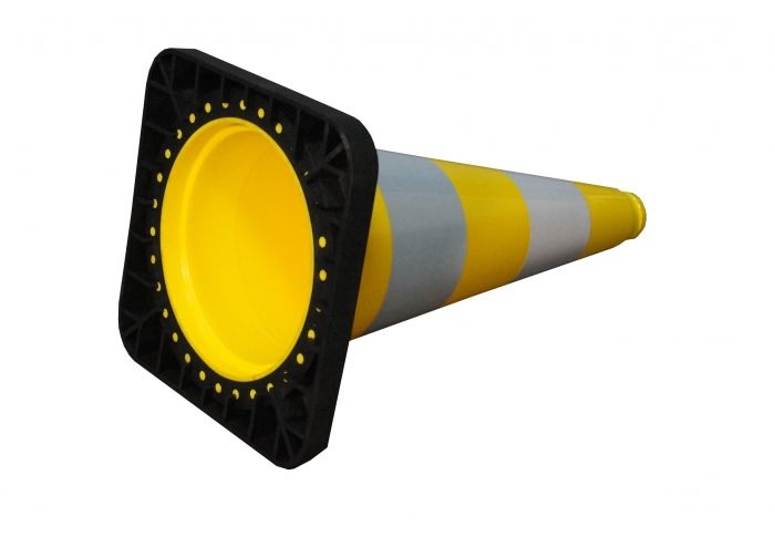 Cono stradale 750 mm PVC riciclato giallo riflettente R1