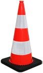 Cono stradale 750 mm PVC riciclato rifrangente R1
