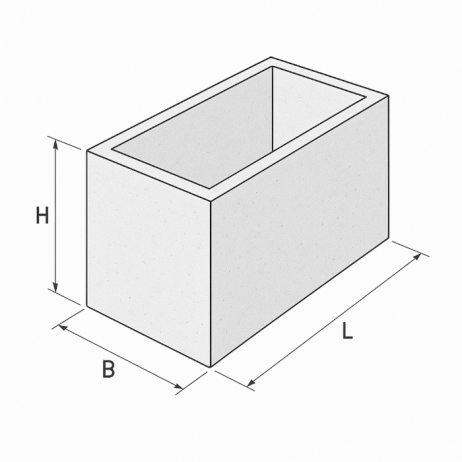 Beton plantenbak BetonBox 100x70x50 cm