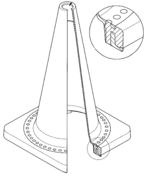 Pylon 900 mm PVC / REC oranje
