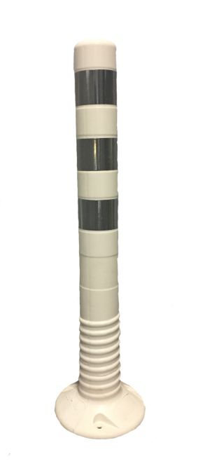 Flexibele Afzetpaal 750 mm - Wit met Zilveren Reflectie