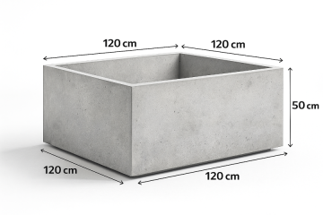 Vierkante betonnen plantenbak BetonBox 120x120x50 cm